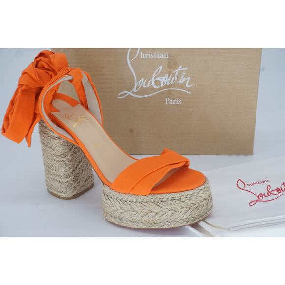 Christian Louboutin Mariza Du Desert 130 Platform Espadrille Sandal Size 42 12 - Picture 1 of 12